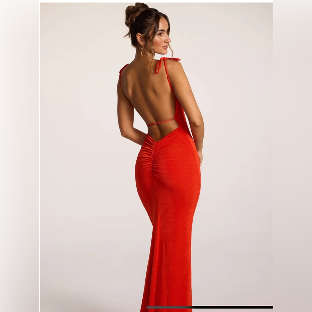 Ohpolly Noelia open back maxi dress is fiery red
